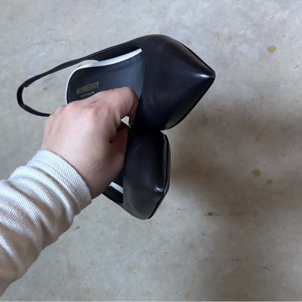 Burberry Black Slingback Heels - Picture 5 of 7